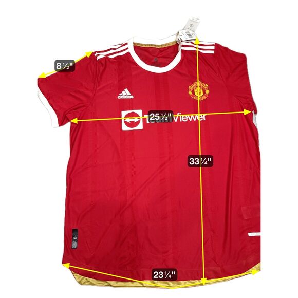 Adidas Manchester United Mens Soccer Home Jersey 21-22 XXL 2XL Authentic Version - Picture 2 of 7
